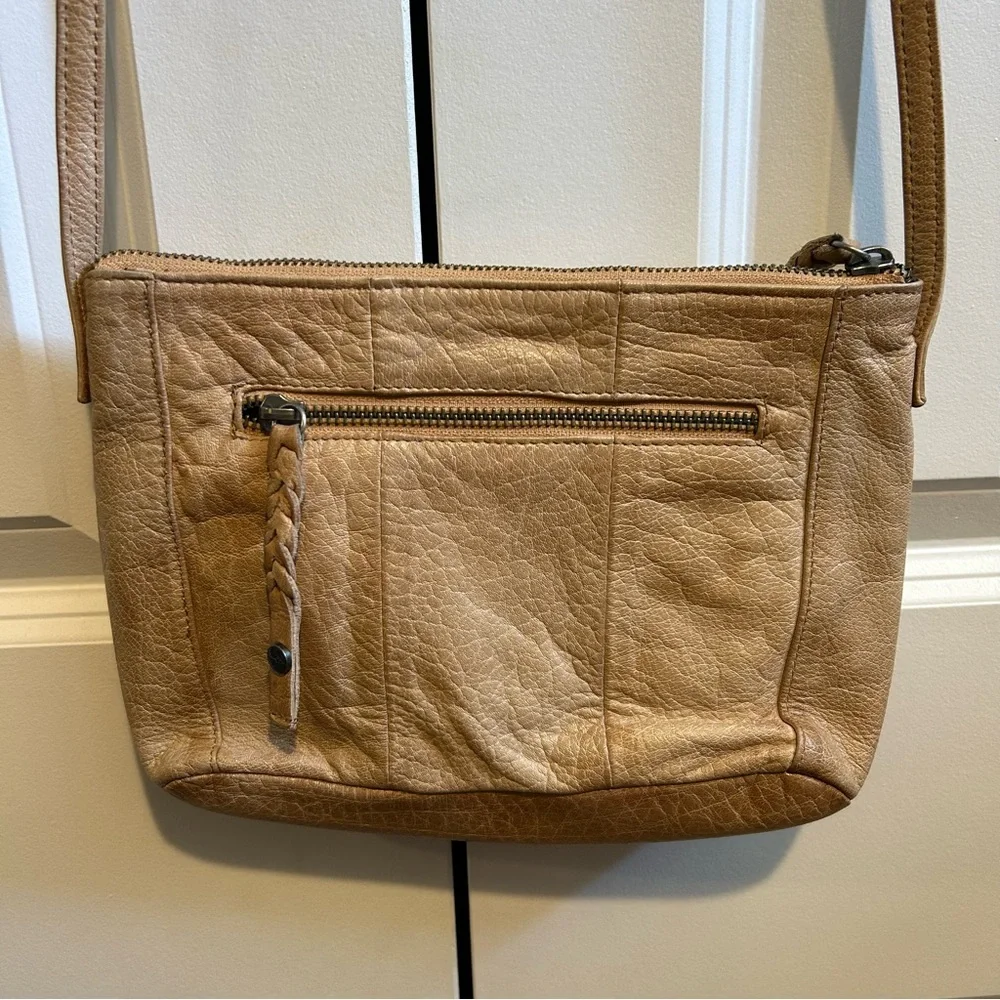 DAY & MOOD Leather Crossbody Bag - Tan - Picture 3 of 6